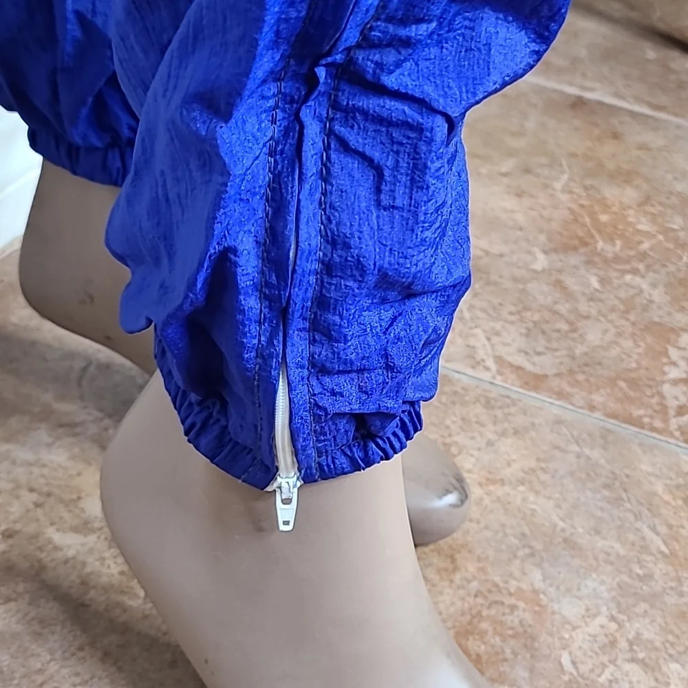 Pants Size Medium Royal Blue Nylon Lightweight Lined Sporty Casual Streetwear - Picture 4 of 7